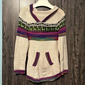 💥 Buy 2 get 1 Free 💥 Multicolor Peruvian Knit Hooded Sweater